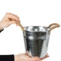 Kiiltävä metalliämpäri köysikahvoilla, Ø16cm | Floristik24.fi