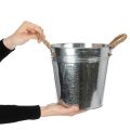 Kiiltävä metalliämpäri köysikahvoilla, Ø22cm | Floristik24.fi
