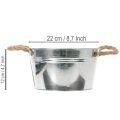 Kiiltävä metallikulho köysikahvoilla, Ø22cm | Floristik24.fi
