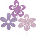 Floristik24 Puutarhan pylväs kukka kukkapuikko Violetti/violetti/vaaleanpunainen Ø9,5cm 15kpl