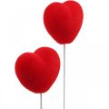 Floristik24 Kukkatulppa deco sydän punainen sydäntulppa 6x6cm K26cm 18 kpl