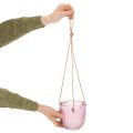 Lasinen kukkaruukku/riippuvalaisin, violetti/vihreä, 14 cm, 2 kpl | Floristik24.fi