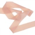 Floristik24 Sifonkinauha vaaleanpunainen kangasnauha hapsuilla 40mm 15m