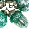 Floristik24 Minipuukoristeet sekoitus syksyn hedelmiä ja palloja sininen/vihreä, hopea aito lasi 3,4-4,4cm 10kpl
