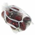 Floristik24 Minipuu koriste sekoitus syksyn hedelmiä ja palloja punainen, hopea aito lasi 3,4-4,4cm 10kpl