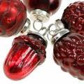 Floristik24 Minipuu koriste sekoitus syksyn hedelmiä ja palloja punainen, hopea aito lasi 3,4-4,4cm 10kpl