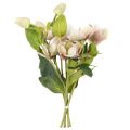 Jouluinen ruusu-tekokukkakoriste, 30 cm nippu, 4 kpl | Floristik24.fi