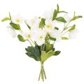Floristik24 Jouluruusu Tekokukka Valkoinen Koristeellinen Tekokukka Kimpussa, 40cm, 4 Kappaletta