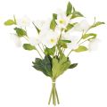 Jouluruusu Tekokukka Valkoinen Koristeellinen Tekokukka Kimpussa, 40cm, 4 Kappaletta | Floristik24.fi