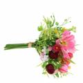 Floristik24 Koristeellinen kukkakimppu Cosmea ja lumipallo nippuna Keinopunainen Valikoima H18cm