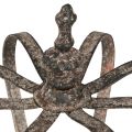 Koristeellinen kruunu antiikkityylinen metallikoriste ruoste Ø19,5cm K22cm | Floristik24.fi