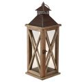 Floristik24 Koristeellinen lyhty puu vintage puinen lyhty ruskea 17×17×50cm