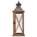 Koristeellinen lyhty puu vintage puinen lyhty ruskea 17×17×50cm | Floristik24.fi