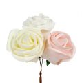 Floristik24 Deco ruususekoitus valkoinen, pinkki, kerma Ø7,5cm 12p