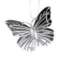 Floristik24 Koristeelliset perhoset ripustamaan hopeaa 5cm 36kpl