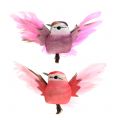 Floristik24 Koristeelliset linnut kiinnikkeellä vaaleanpunainen / violetti 9cm 8kpl