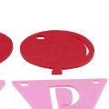 Floristik24 Koristeellinen syntymäpäiväviiriketjuseppele huovasta vaaleanpunaisesta 300cm