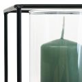 Floristik24 Koristeellinen kynttilänjalka musta metalli lyhtylasi 12×12×13cm