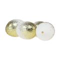 Floristik24 Koristeelliset pääsiäismunat aitoa kananmunanvalkuaista kultakimalluksella H5,5–6cm 10 kpl