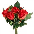 Deco ruusukimppu tekokukat ruusut punainen H30cm 8kpl