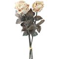Koristeruusut Kermanvalkoiset Keinotekoiset ruusut Silkkikukat Antiikkilook L65cm 3 kpl pakkaus