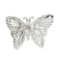 Floristik24 Koristeelliset perhoset metalliriippuva koriste hopea 5cm 30kpl