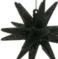 Floristik24 Deco Stars Musta kiille 7,5cm 8kpl