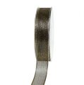Floristik24 Koristeellinen nauha, jossa lurex-raidat, musta 25mm 20m