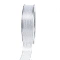 Floristik24 Koristenauha lurex raidoilla hopea 25mm 20m