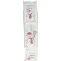 Floristik24 Lahjanauha Joulun lumiukko punainen valkoinen 25mm 15m