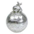 Floristik24 Koristeellinen sammakko pallolla hopea 8cm 4kpl