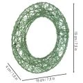 Vihreä koristeellinen metalliverkkokranssi tee-se-itse-projekteihin, 19 cm, 2 kpl | Floristik24.fi