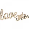 Floristik24 Hearts &quot;Love&quot; puinen koristelu luonnollinen magneettikoristekyltillä 20,5/25cm 6 kpl
