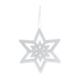 Floristik24 Koristeellinen tähti valkoinen, lunta 28cm L40cm 1kpl