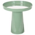 Floristik24 Koristeellinen metallilautanen, vihreä, pyöreä jalusta, kukka-asetelmien tarjotin, 20 cm