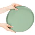Pyöreä vihreä koristelautanen jalustalla pöytäasetelmaan, 30 cm | Floristik24.fi