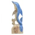 Floristik24 Delfiinihahmo merihenkinen puinen koristelu käsin veistetty sininen H59cm
