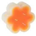 Floristik24 Kolmilankainen kynttilä valkoinen oranssi kukan muotoinen Ø11,5cm H4cm
