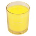 Floristik24 Tuoksukynttilä lasisessa kesätuoksussa Frangipani Yellow H8cm
