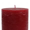 Floristik24 Yksiväriset kynttilät tummanpunaiset 85x150mm 2kpl