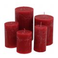 Floristik24 Yksiväriset tummanpunaiset kynttilät eri kokoisia