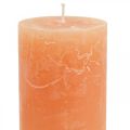 Floristik24 Yksiväriset kynttilät Oranssi Persikka pilarikynttilät 60×100mm 4kpl