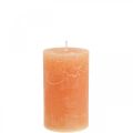 Floristik24 Yksiväriset kynttilät Oranssi Persikka pilarikynttilät 60×100mm 4kpl