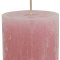 Floristik24 Värilliset kynttilät Pinkki Rustic Itsesammuvat 60×110mm 4kpl
