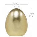 Floristik24 Kultainen koristemuna, koriste pääsiäiseksi, keraaminen muna H13cm Ø10,5cm 2kpl