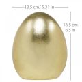Floristik24 Keraaminen muna kultainen, jalo pääsiäiskoristeet, koriste-esine muna metallinen K16,5cm Ø13,5cm