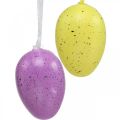 Floristik24 Pääsiäismuna ripustettavaksi muovinen munalajitelma värit H6cm 12 kpl