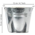 Ämpäri Ø12cm K10cm 8 kpl. Sinkkiä, kiiltävä | Floristik24.fi