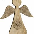 Floristik24 Koristeellinen ripustin puinen enkeli glitter 10cm 12kpl