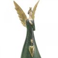 Floristik24 Deco-figuuri enkelinvihreä jouluenkeli kultaisella sydämellä H41cm